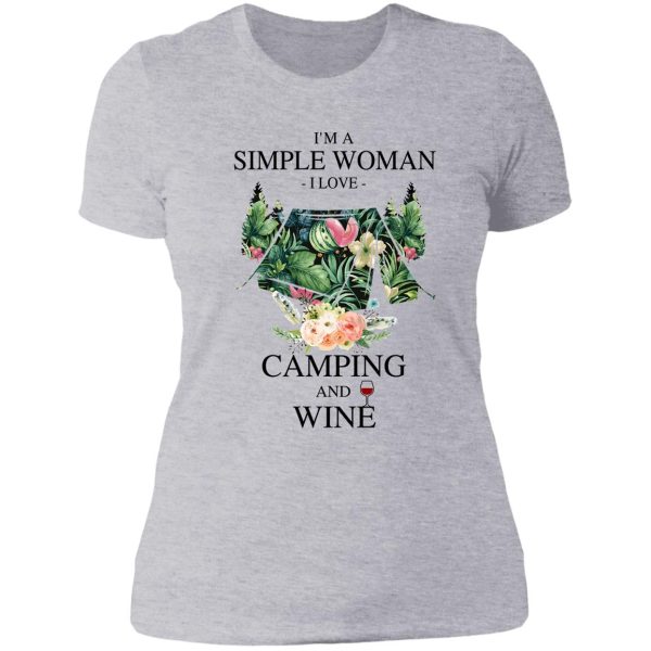 camping and wine - im a simple woman lady t-shirt