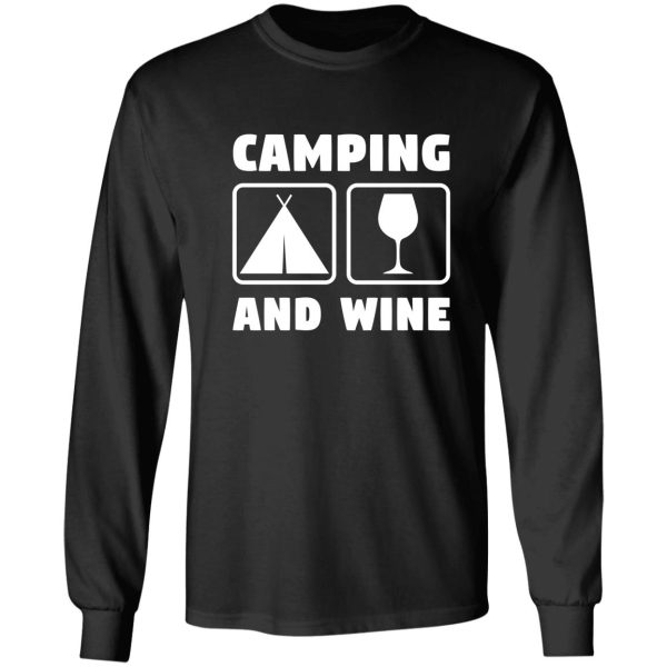 camping and wine outdoors funny hiking nature quote long sleeve