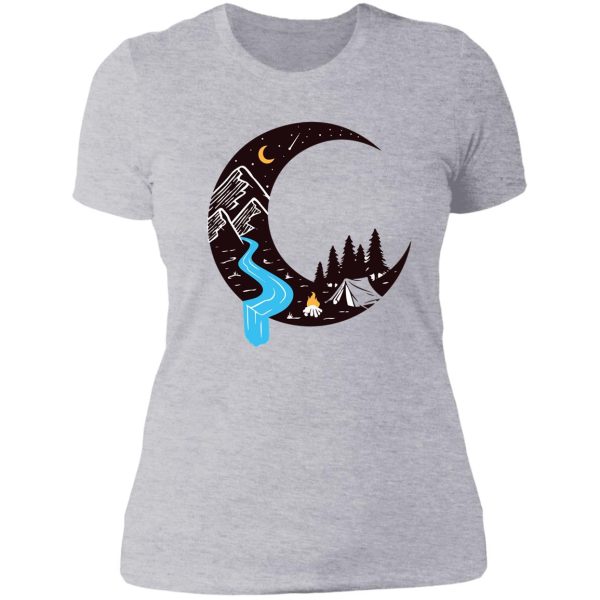 camping at night lady t-shirt