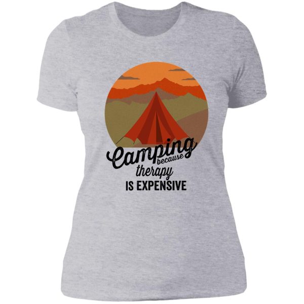 camping because therapy is expensive-summer lady t-shirt