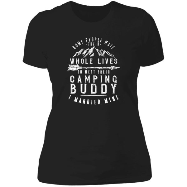 camping buddy married mine campfire adventure outdoor camper funny mountain lady t-shirt