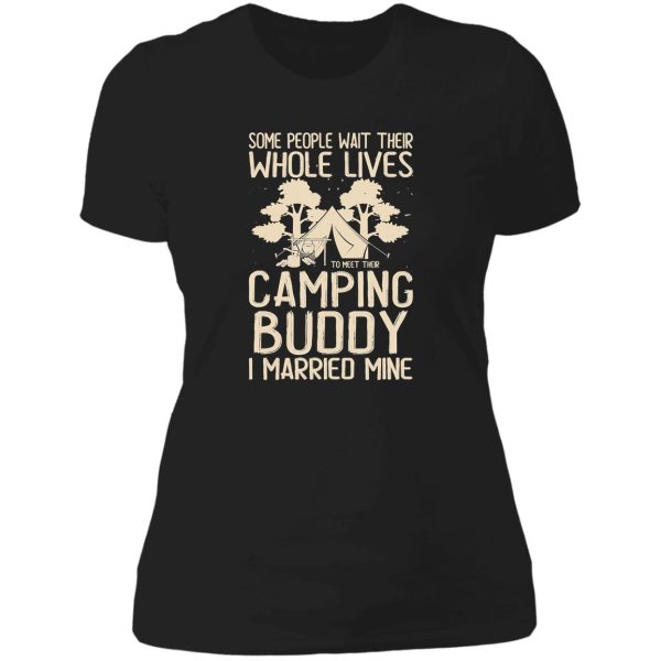 camping buddy married mine fun campfire adventure outdoor camper funny mountain lady t-shirt