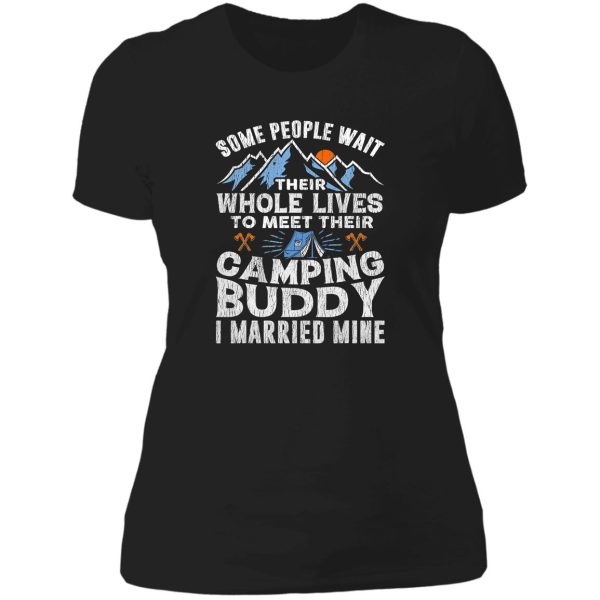 camping buddy married mine husband wife mom matching camper lady t-shirt