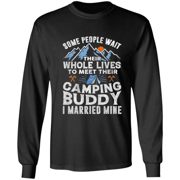 camping buddy married mine husband wife mom matching camper long sleeve