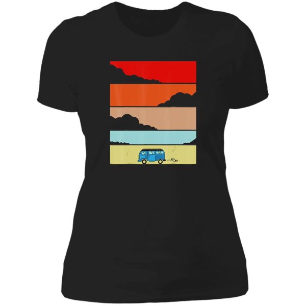 camping camp car retro camper campfire adventure outdoor camper funny mountain lady t-shirt