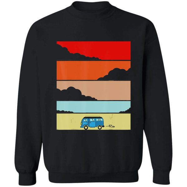 camping camp car retro camper campfire adventure outdoor camper funny mountain sweatshirt