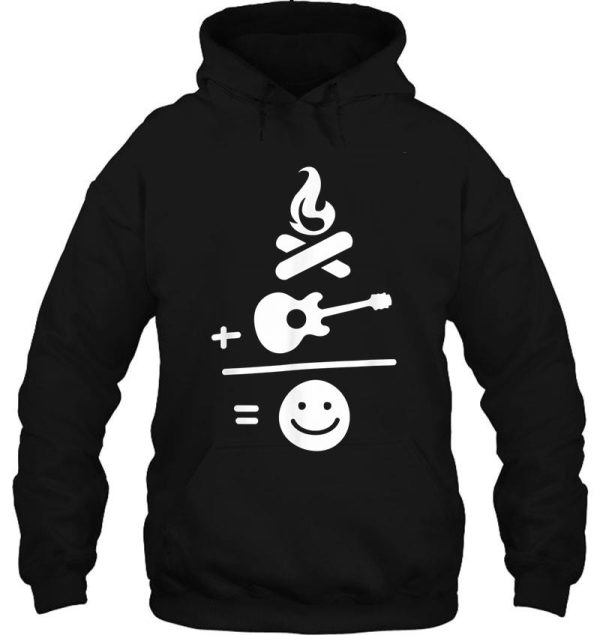 camping camp fire and guitar makes me smile hoodie