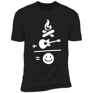 camping camp fire and guitar makes me smile shirt