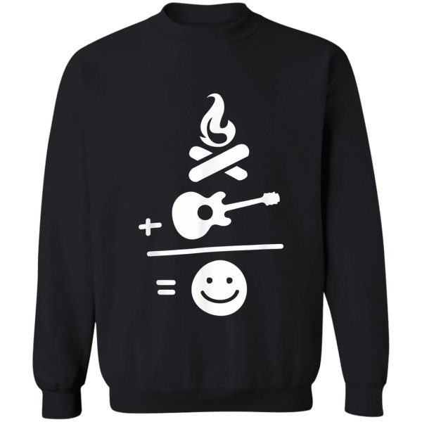 camping camp fire and guitar makes me smile sweatshirt