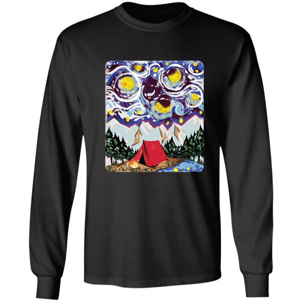 camping camp starry night campfire adventure outdoor camper funny mountain long sleeve