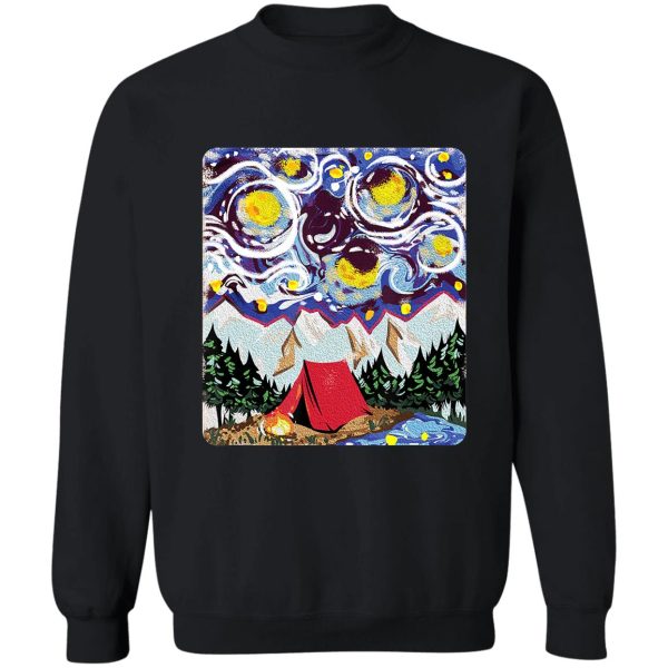 camping camp starry night campfire adventure outdoor camper funny mountain sweatshirt