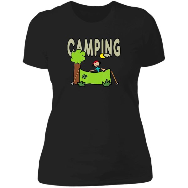 camping camper camp campfire adventure outdoor camper funny mountain lady t-shirt