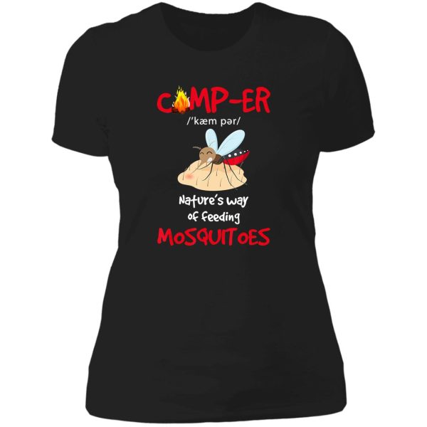 camping camper definition campfire adventure outdoor camper funny mountain lady t-shirt