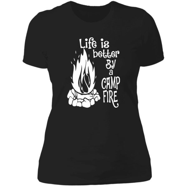 camping - campfire - campsite lady t-shirt