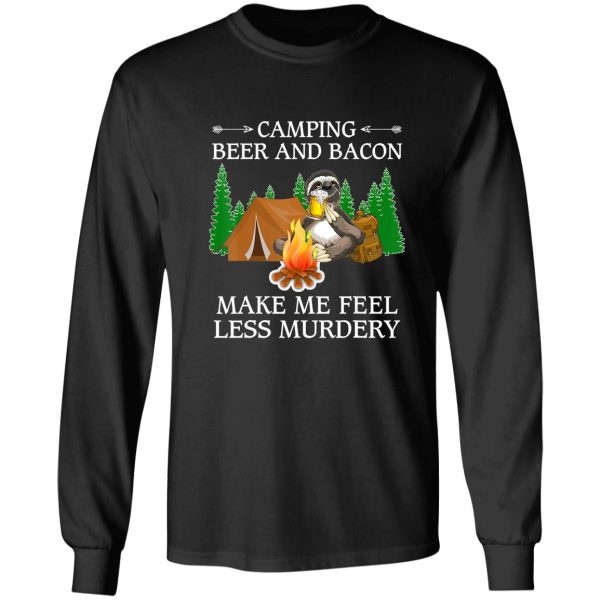 camping camping beer bacon campfire adventure outdoor camper funny mountain long sleeve