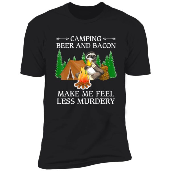 camping camping beer bacon campfire adventure outdoor camper funny mountain shirt