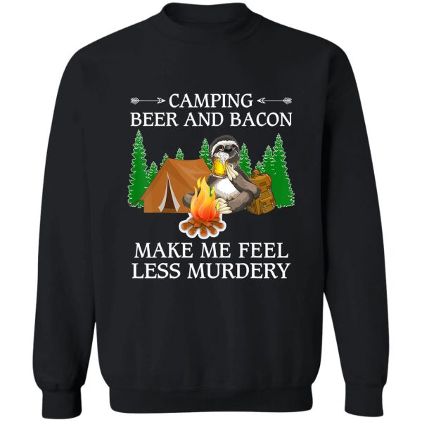 camping camping beer bacon campfire adventure outdoor camper funny mountain sweatshirt