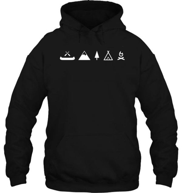 camping canoe campfire with mountain hoodie