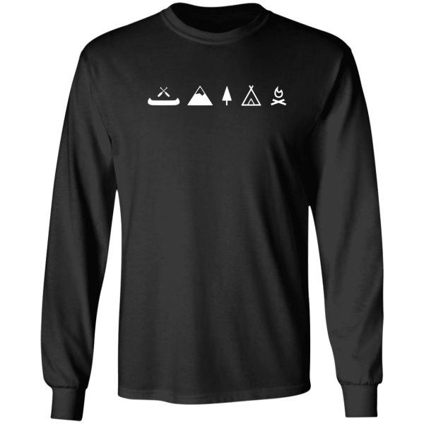 camping canoe campfire with mountain long sleeve