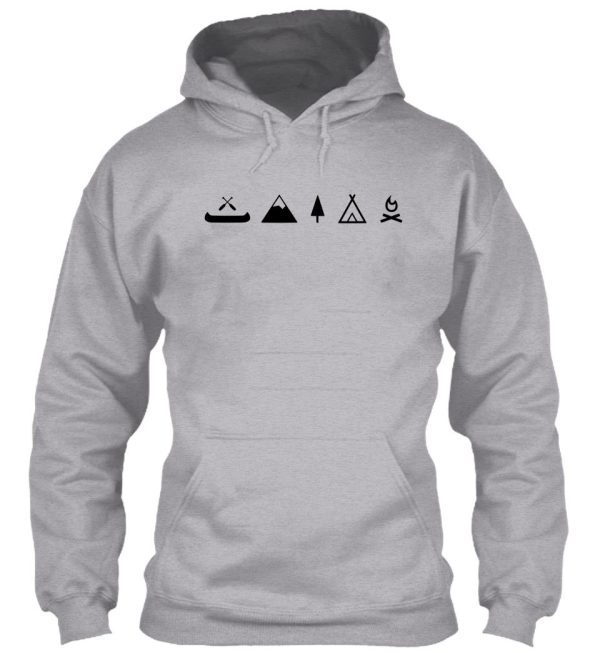 camping canoe campfire with mountain + nature hoodie