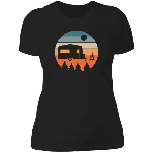 camping caravan camper camp tents mobile home lady t-shirt