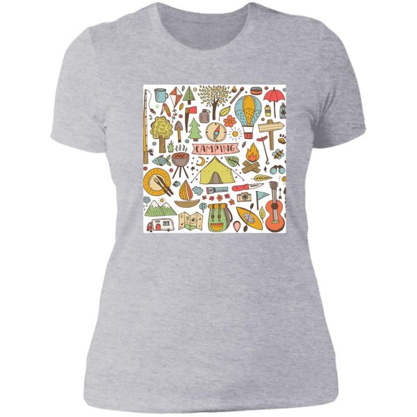camping doodle set lady t-shirt