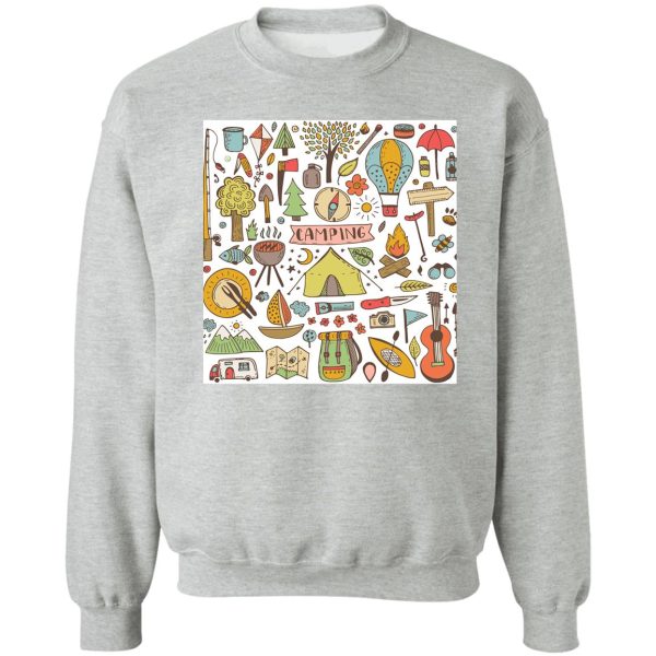 camping doodle set sweatshirt