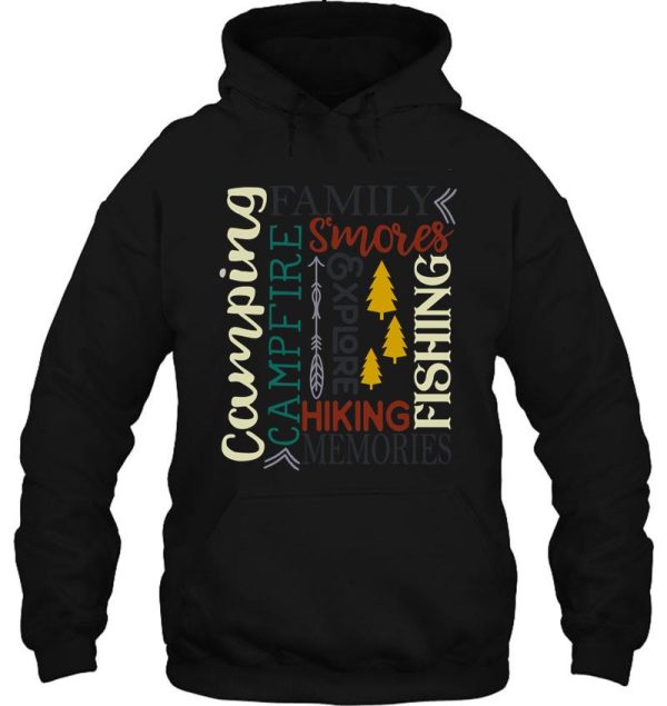 camping family vintage tee hoodie