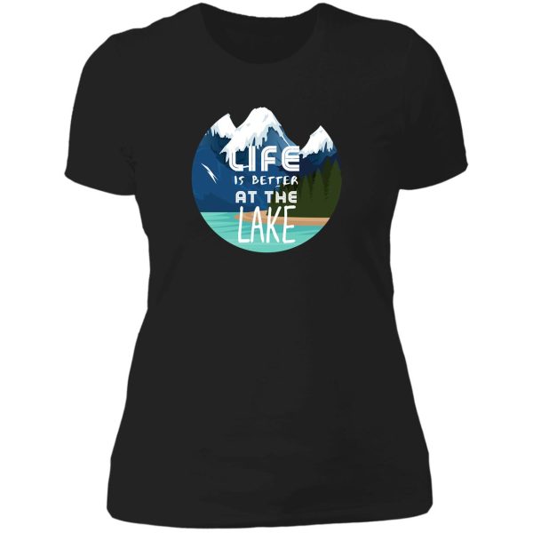 camping funny camping lake humor lady t-shirt