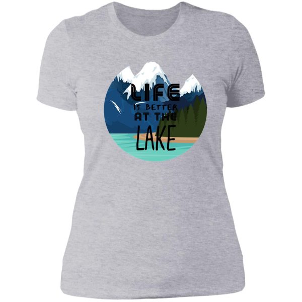 camping funny camping lake humor lady t-shirt