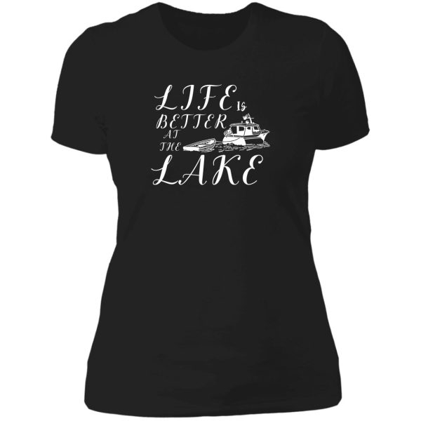 camping funny camping lake lady t-shirt