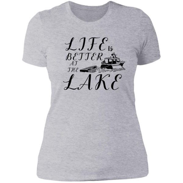 camping funny camping lake lady t-shirt