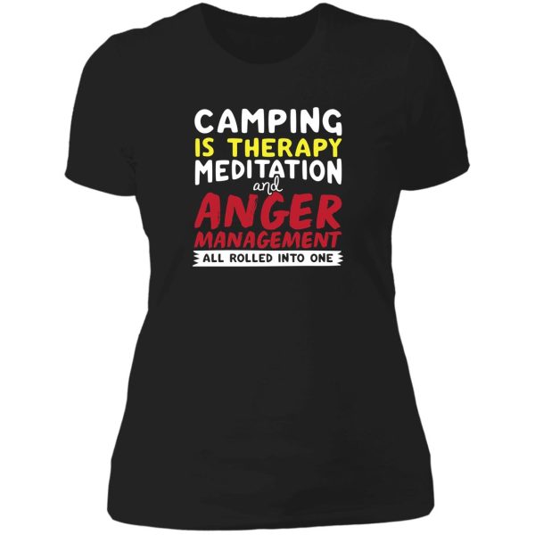 camping glamping soft screen printed summer graphic gift tshirt lady t-shirt