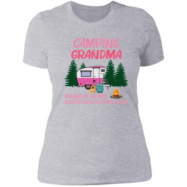 camping grandma young at heart lady t-shirt