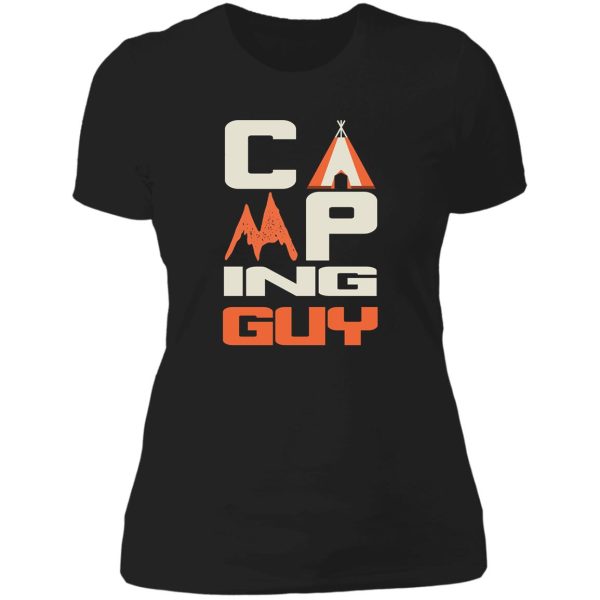 camping guy lady t-shirt