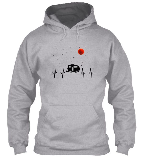 camping heart beat hoodie