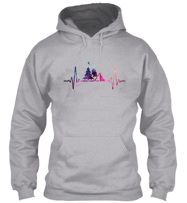 camping heartbeat galaxy hoodie