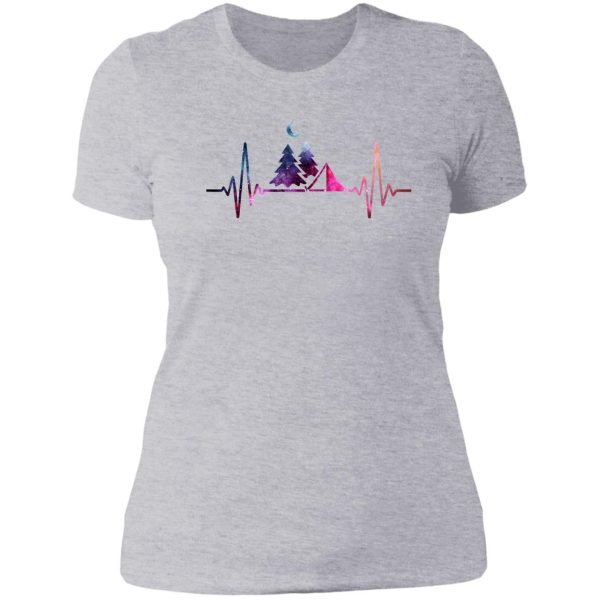 camping heartbeat galaxy lady t-shirt