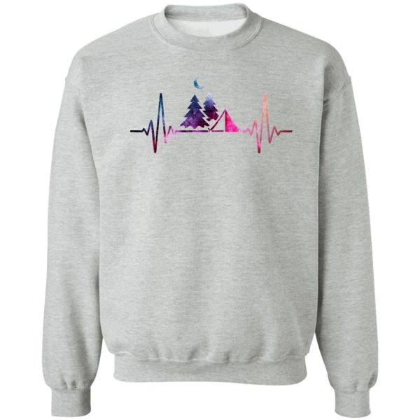 camping heartbeat galaxy sweatshirt
