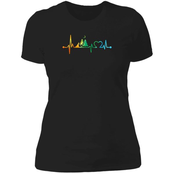 camping heartbeat watercolor camping heartbeat camping watercolor lady t-shirt