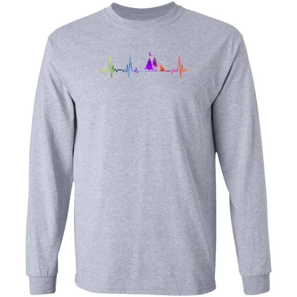 camping heartbeat watercolor long sleeve