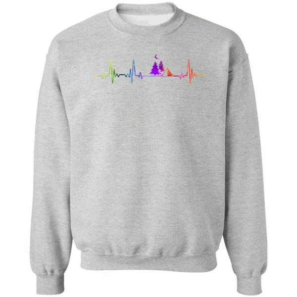 camping heartbeat watercolor sweatshirt