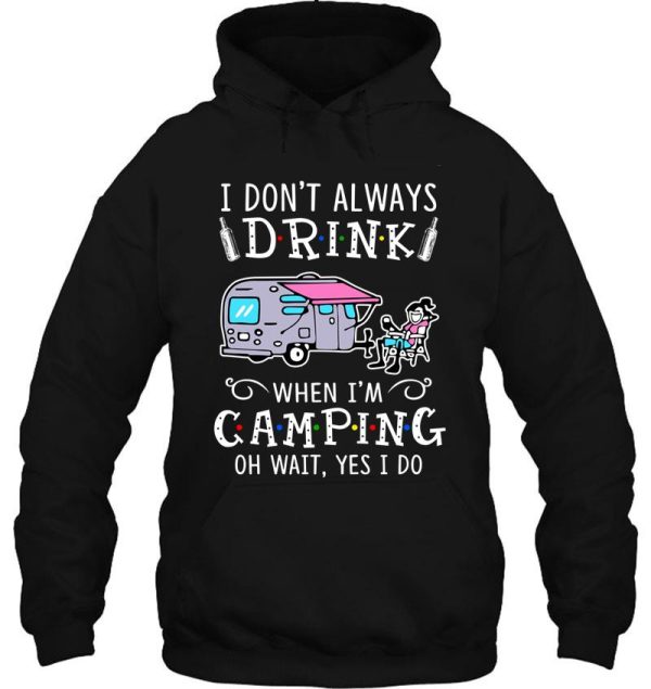 camping- i dont always drink hoodie