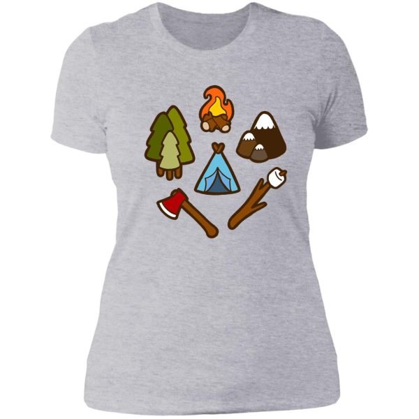 camping is cool pattern lady t-shirt