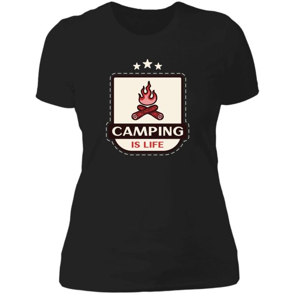 camping is life lady t-shirt