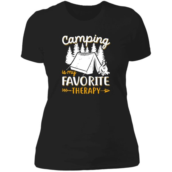 camping is my favorite therapy lady t-shirt