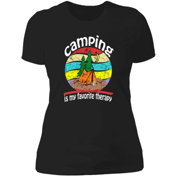 camping is my favorite therapy lady t-shirt