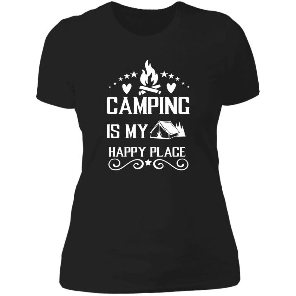 camping is my happy place lady t-shirt