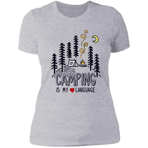 camping is my love language lady t-shirt