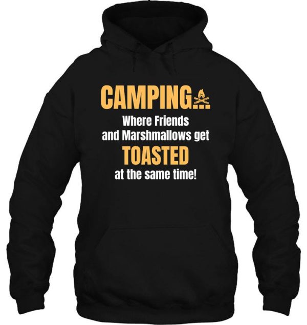camping is where friends and marshmallows get toasted hoodie